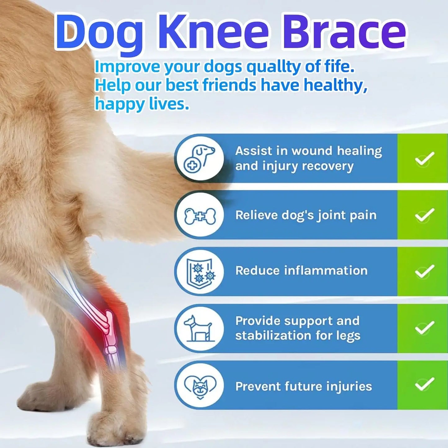 Small Dog Knee Brace ,for Torn Acl Hind Leg,Support with Cruciate Ligament Injury