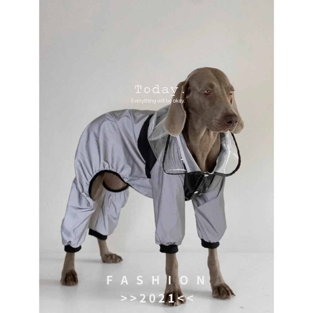 Reflective Dog Raincoat With Hoode,High-Vis Safety Strips WindBreaker