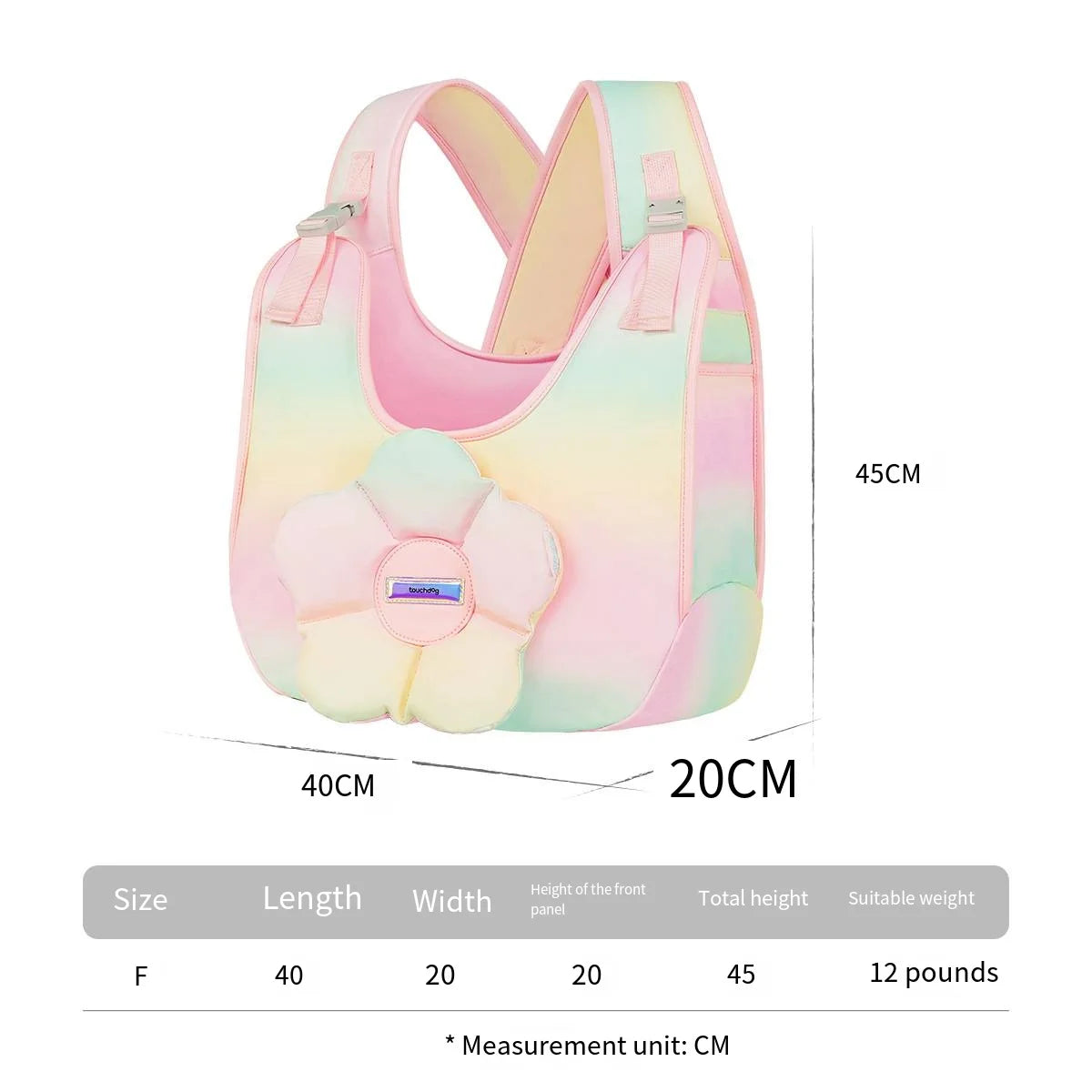 Dreamy Gradient Pet Backpack Carrier for Cats Small Dogs