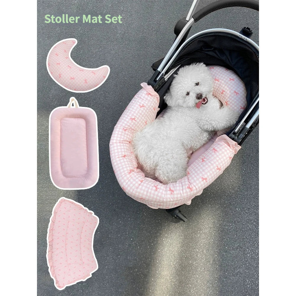 Puppy Stroller Mattress Pillow Set
