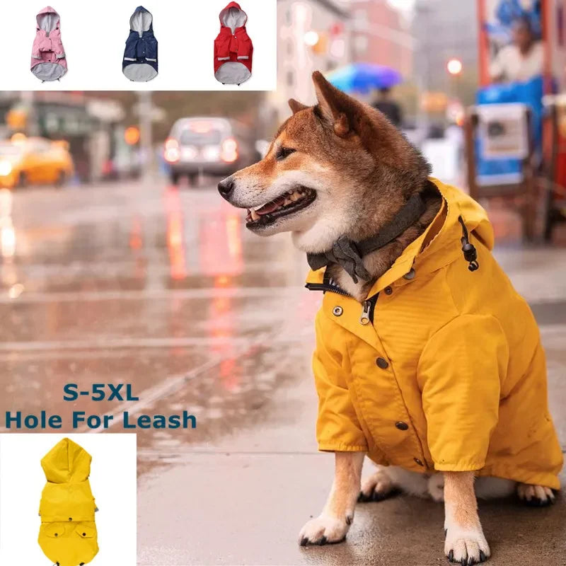 Dog Zip Up  Raincoat with  Hood ,S-5XL