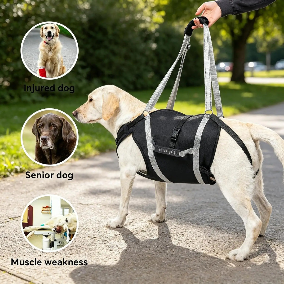Dog Lift Harness for Large Dogs 76-110 lb, Full Body Support Sling with Handle