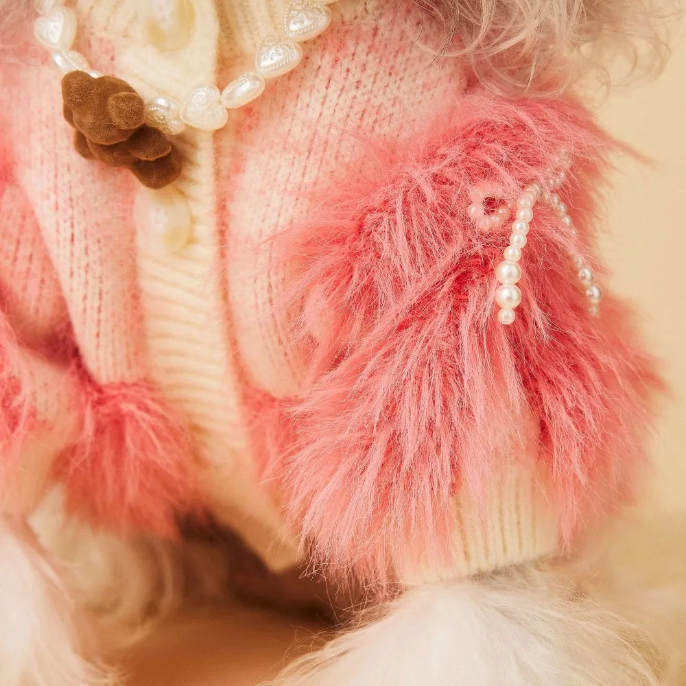 Fairy Knit Sweater for Dogs,Puppy Stretch Knitwear Cardigan
