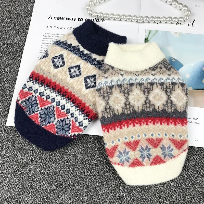 (CastlePet)Christmas Dog Sweater,Mink Cashmere Pullover,Snowflake