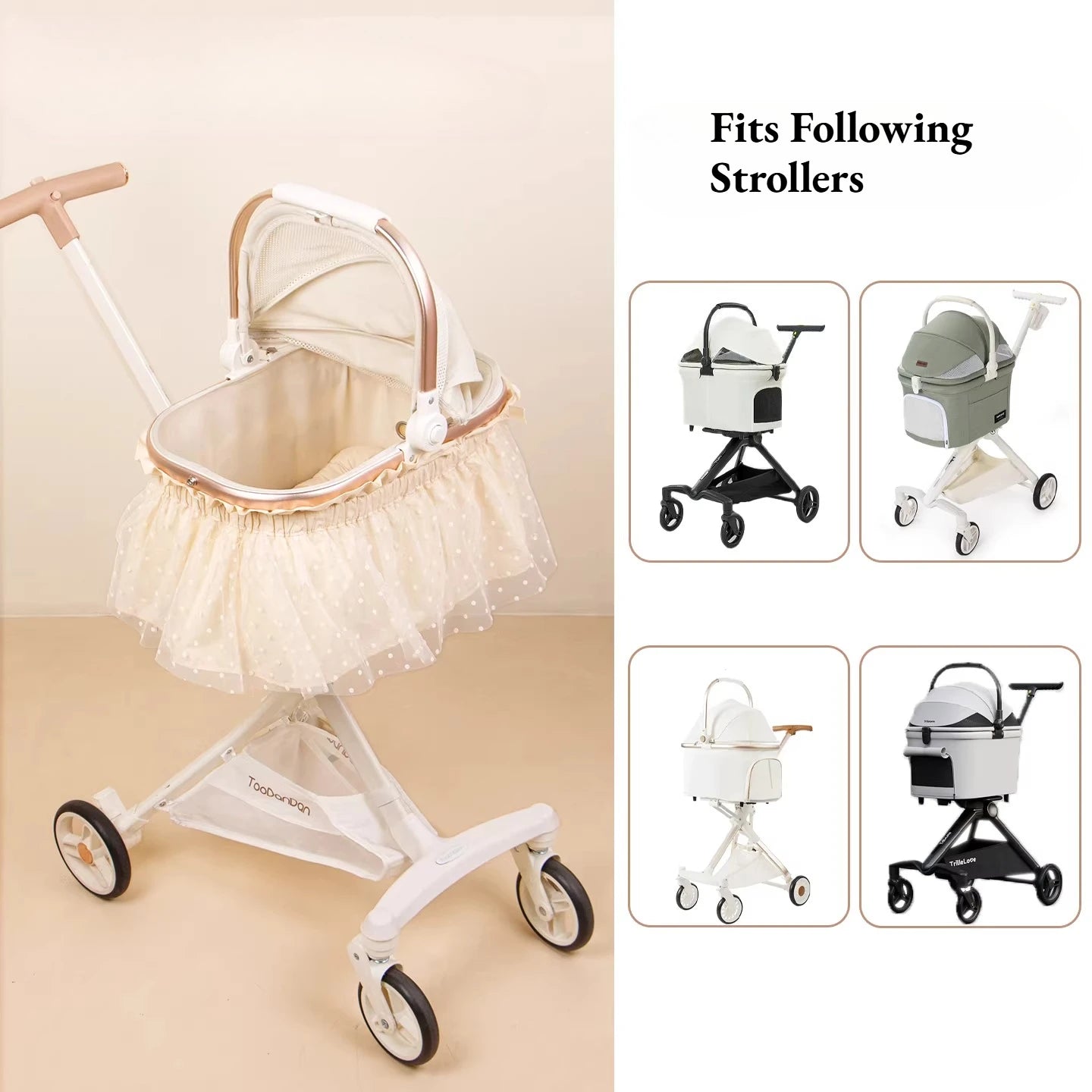 2026 New Lace Pet Stroller Edge Cover | Dog Stroller Liner Accessories