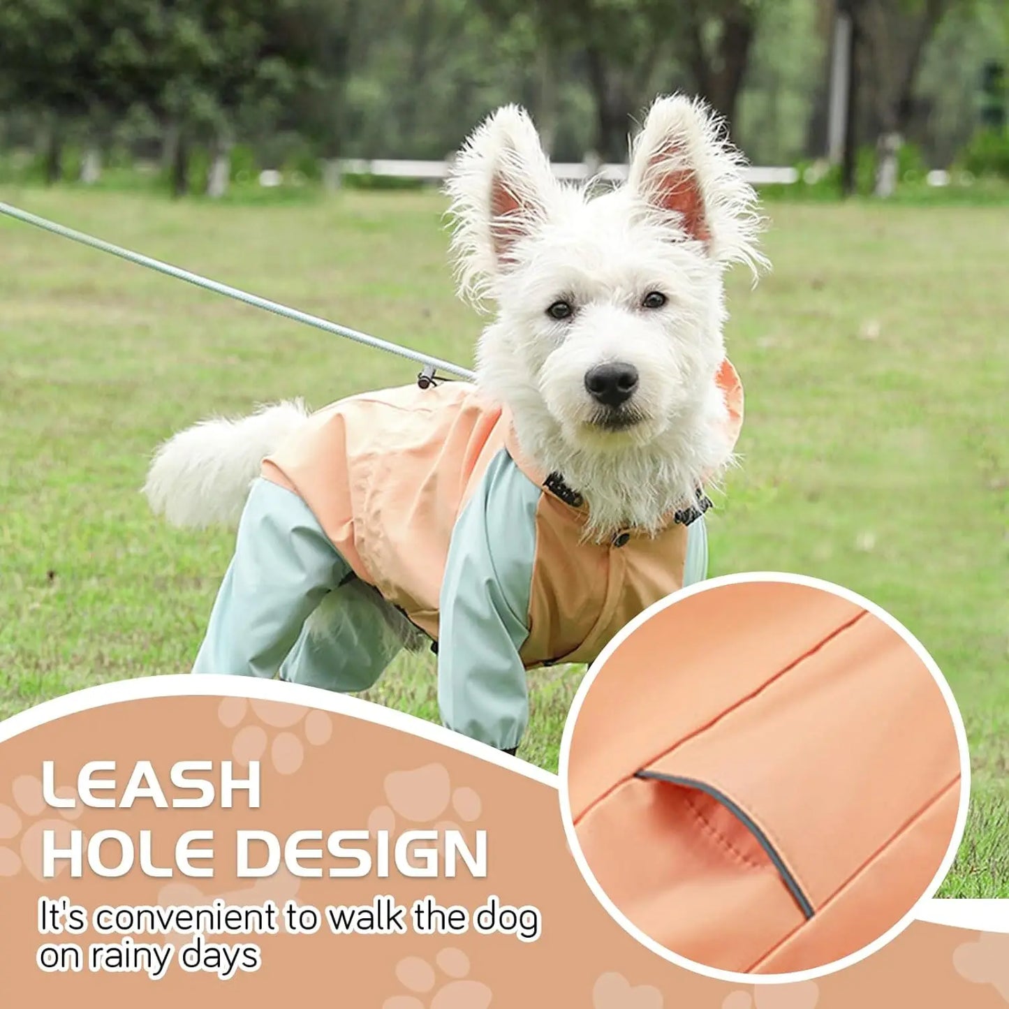 4 Legs Puppy Raincoat,  with Leash Hole(Reflective)