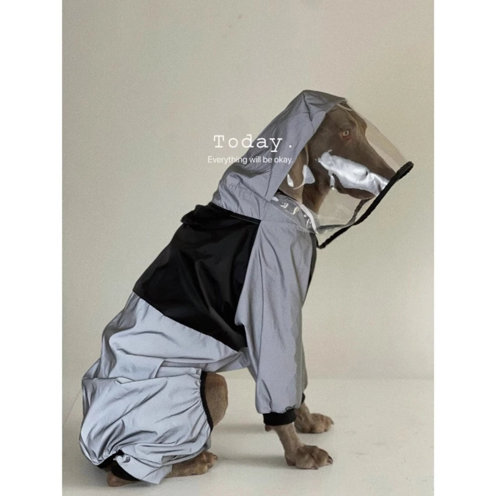 Reflective Dog Raincoat With Hoode,High-Vis Safety Strips WindBreaker