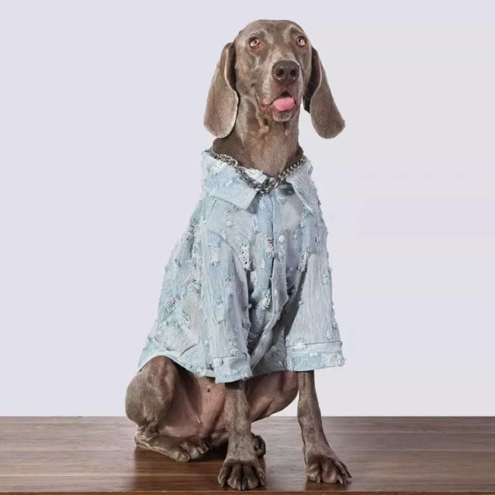Large Dog Denim Jacket,Durable Stylish Pet Clothing for Large Breeds