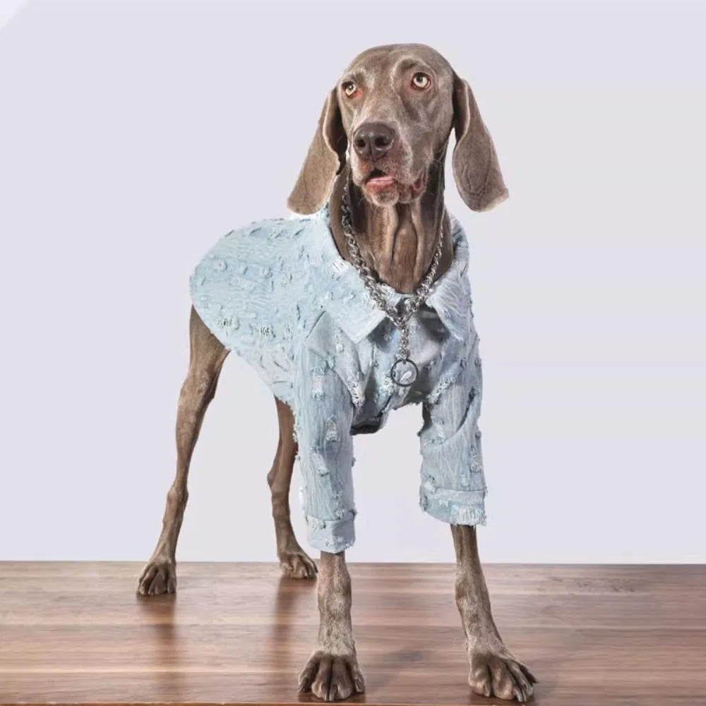 Large Dog Denim Jacket,Durable Stylish Pet Clothing for Large Breeds