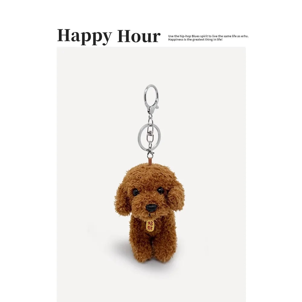 Simulated Dog Keychain,Teddy Fleece Toy