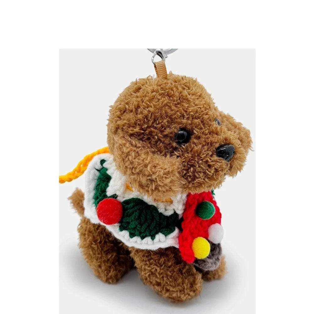 Simulated Dog Keychain,Teddy Fleece Toy