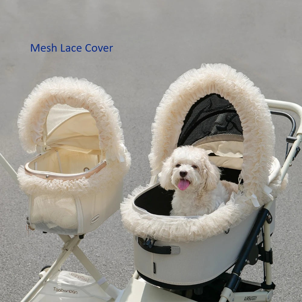 (CastlePet)Stylish Lace Sunshade Mesh Cover For Pet Stroller