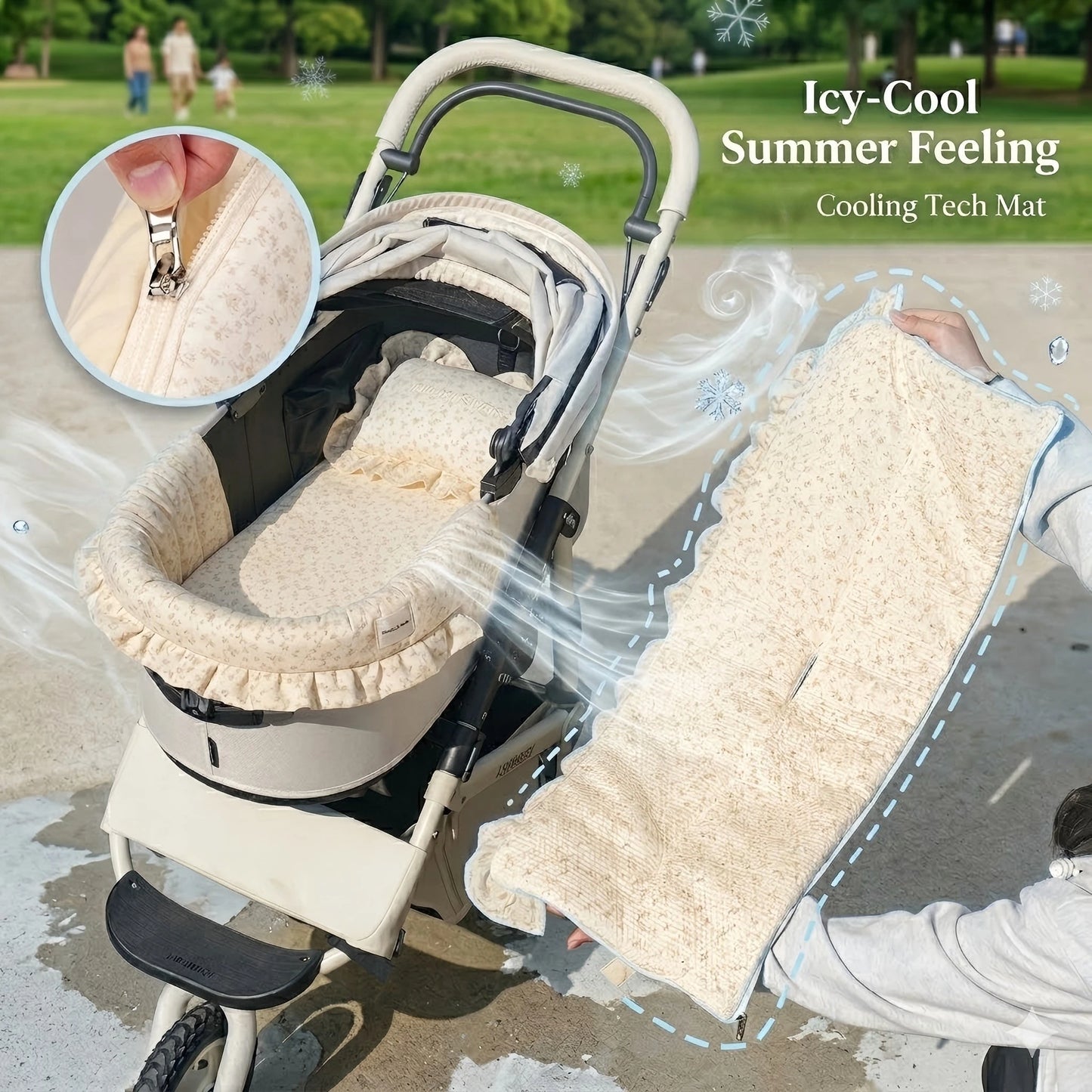 Double-sided Pet Dog Stroller Cushion | Cool Feeling Fabric