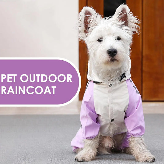 4 Legs Puppy Raincoat,  with Leash Hole(Reflective)