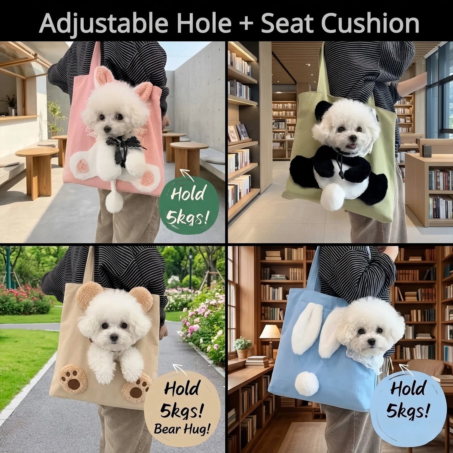 Sling Dog Carriers,Ultra-Cute & Secure Pet Outing Tote Bag
