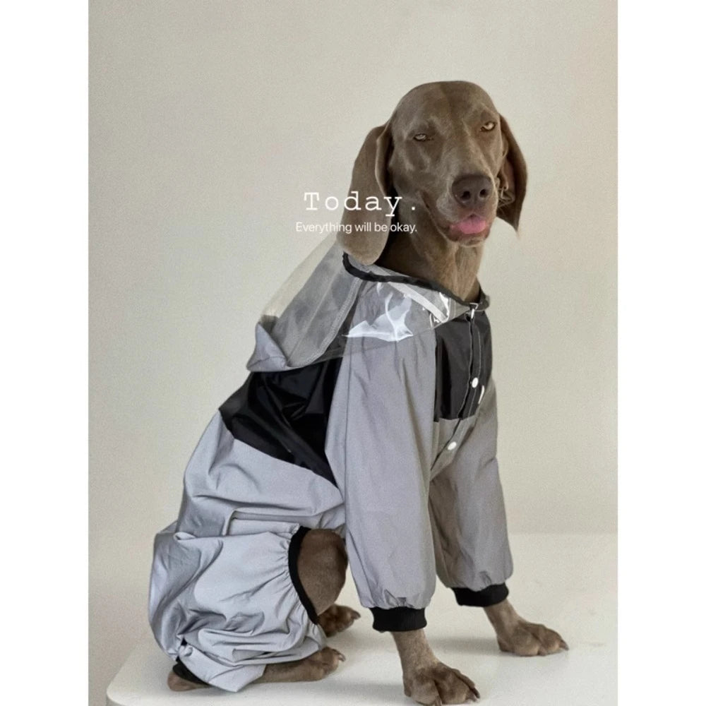 Reflective Dog Raincoat With Hoode,High-Vis Safety Strips WindBreaker