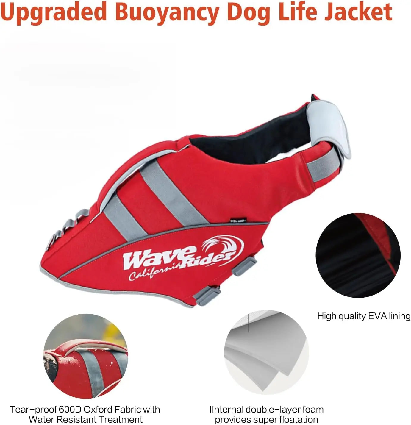 Dog Life Jacket with Reflective Stripes, Swimsuit (For Small Large Dogs)