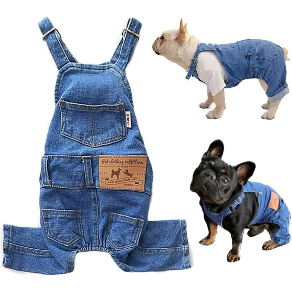 Dog Denim Overalls, Puppy Jeans Apparel Ropmers