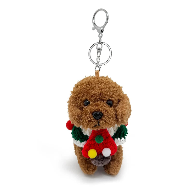Simulated Dog Keychain,Teddy Fleece Toy