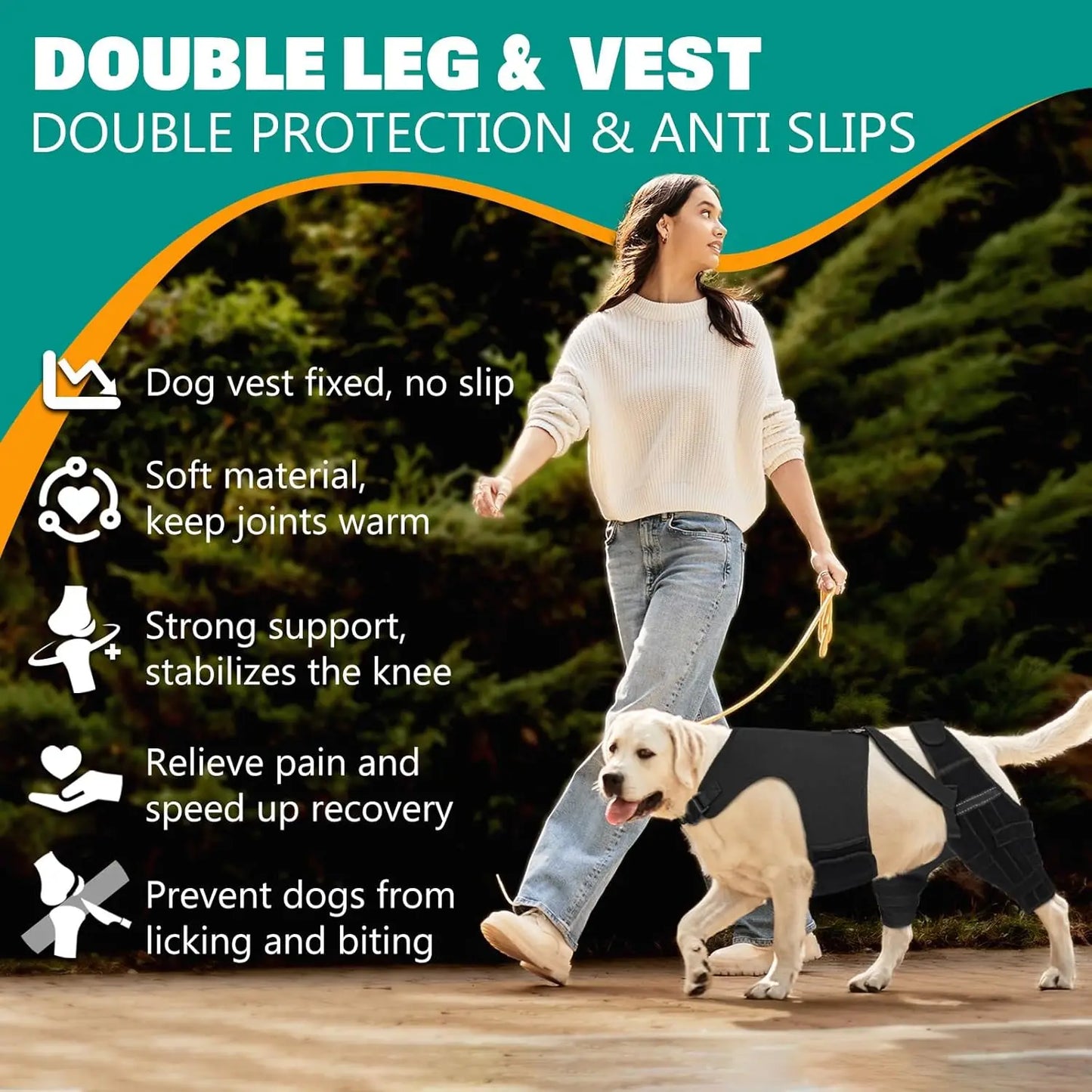 Dog Knee Brace for Torn ACL Hind Leg, Puppy Leg Brace