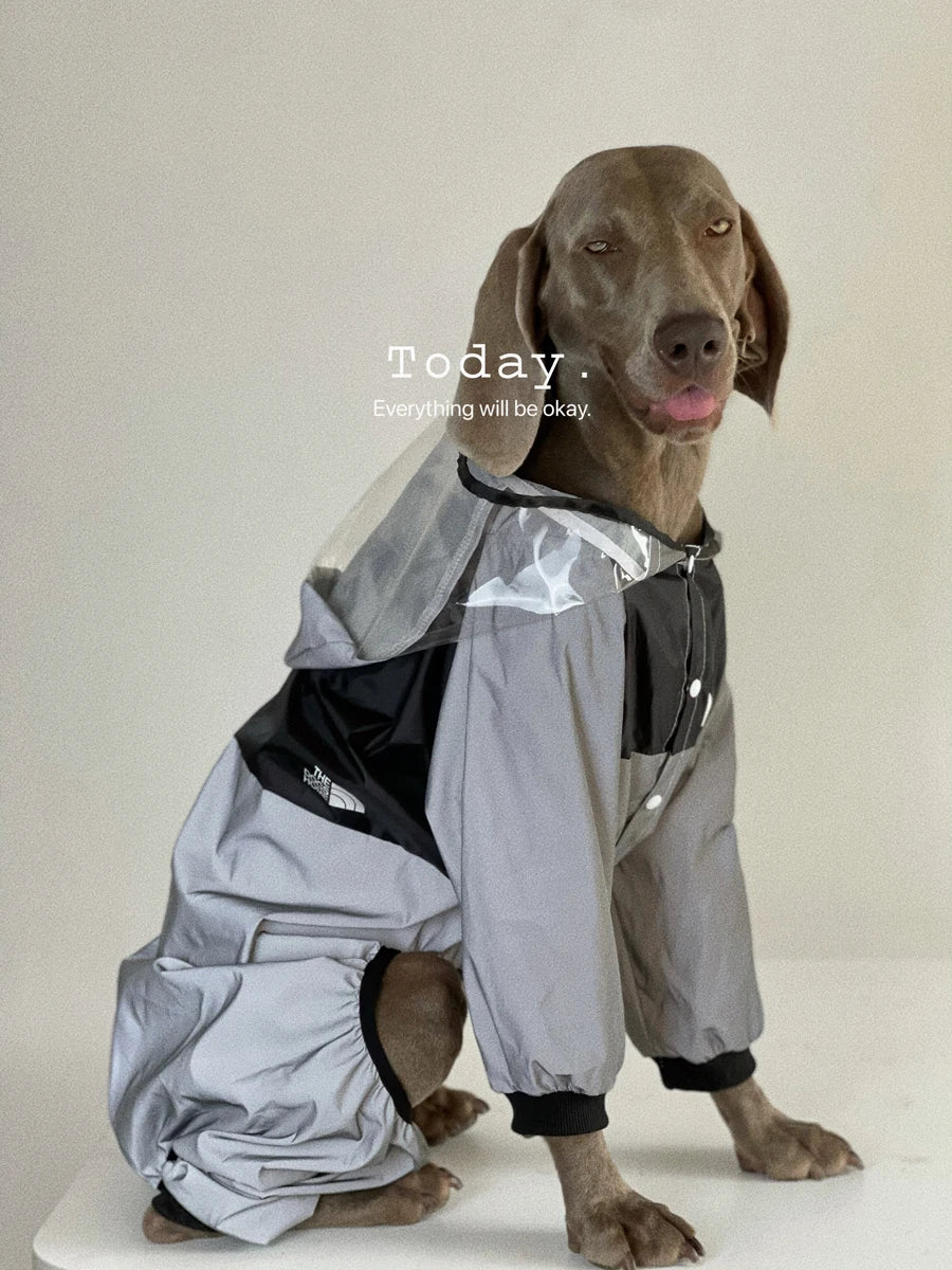 Reflective Dog Raincoat With Hoode,High-Vis Safety Strips WindBreaker