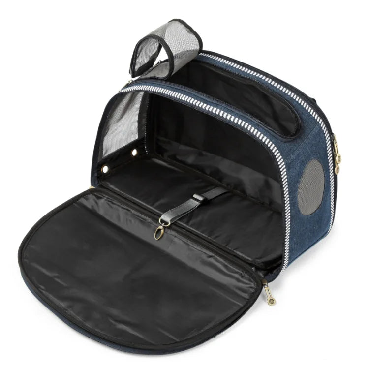 Denim Pet Dog Carrier,Outdoor Traveling Bags Puppy