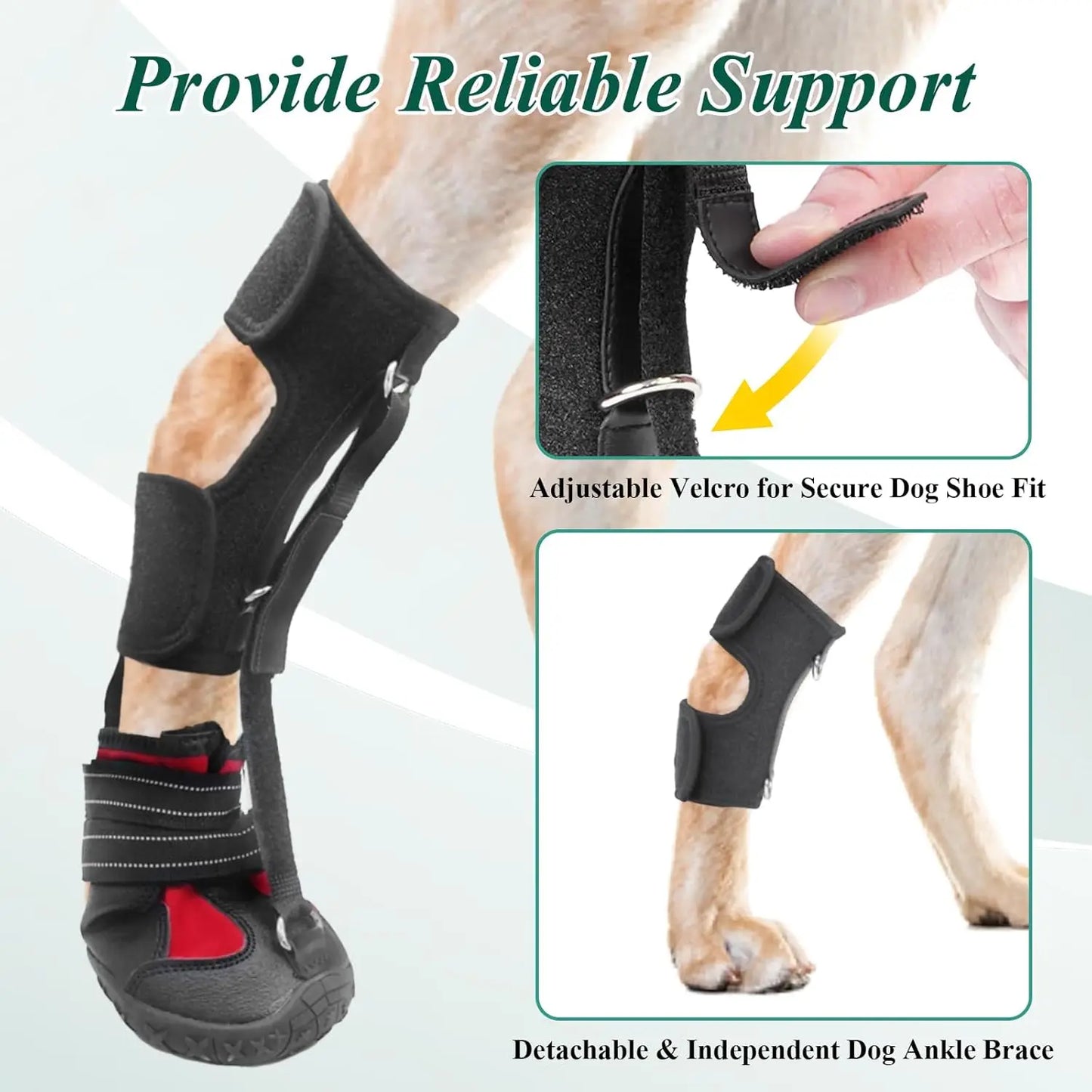 Strap-On Drop Foot Brace (No Knuckling Boot Brace) for Dogs