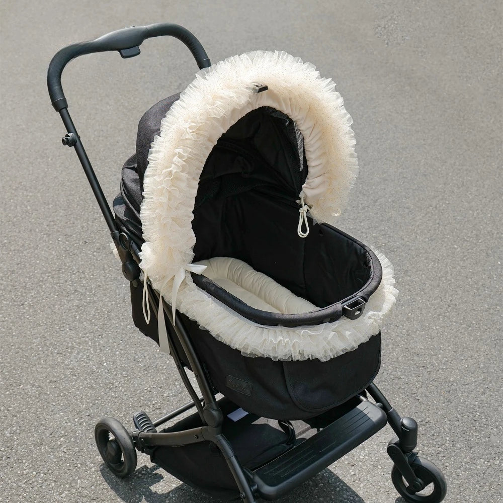 (CastlePet)Stylish Lace Sunshade Mesh Cover For Pet Stroller