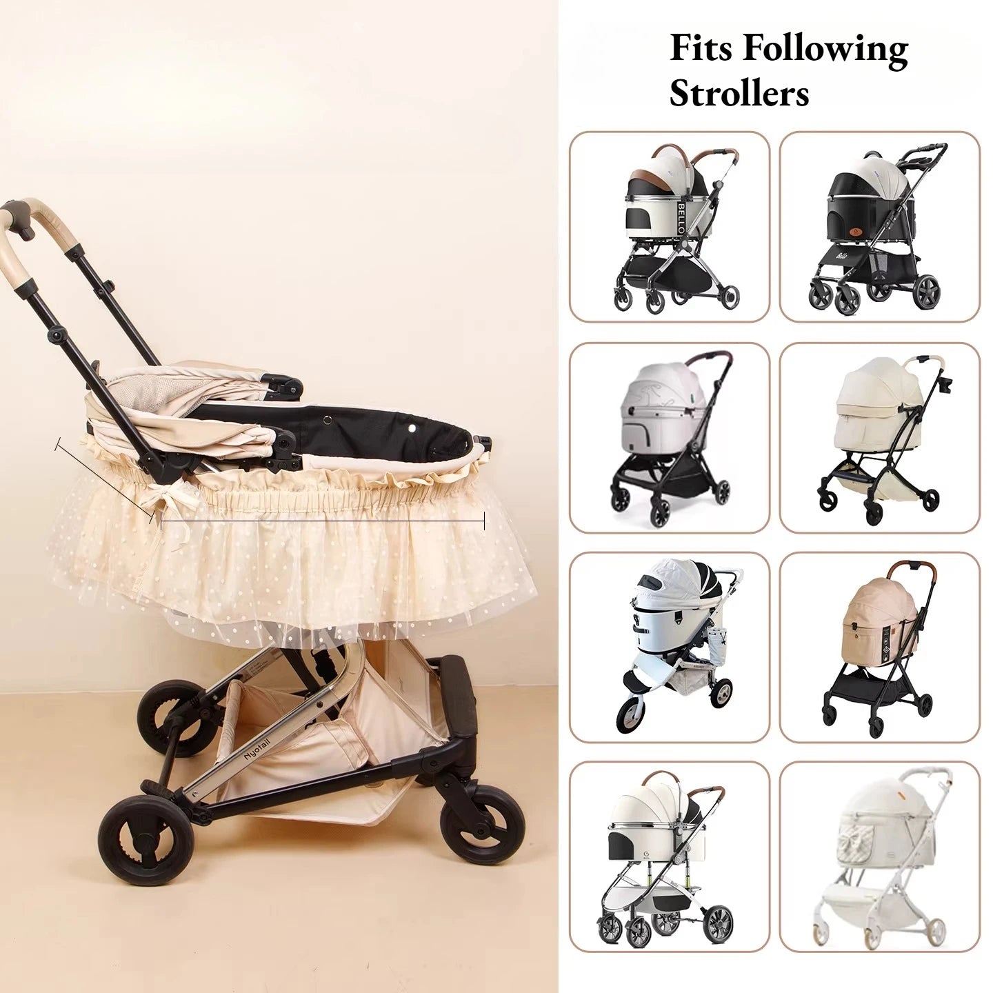 2026 New Lace Pet Stroller Edge Cover | Dog Stroller Liner Accessories