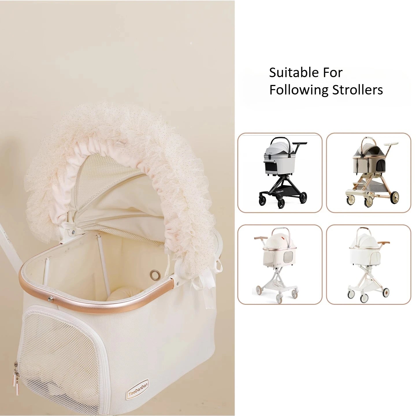 (CastlePet)Stylish Lace Sunshade Mesh Cover For Pet Stroller