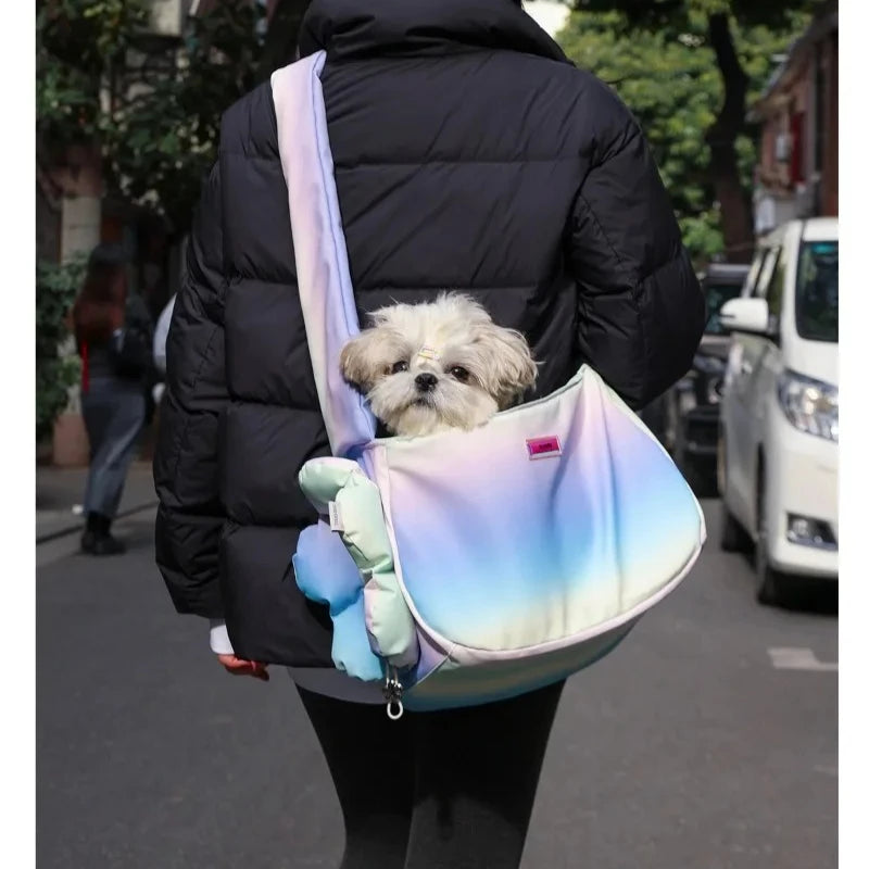 Dreamy Gradient Pet Backpack Carrier for Cats Small Dogs